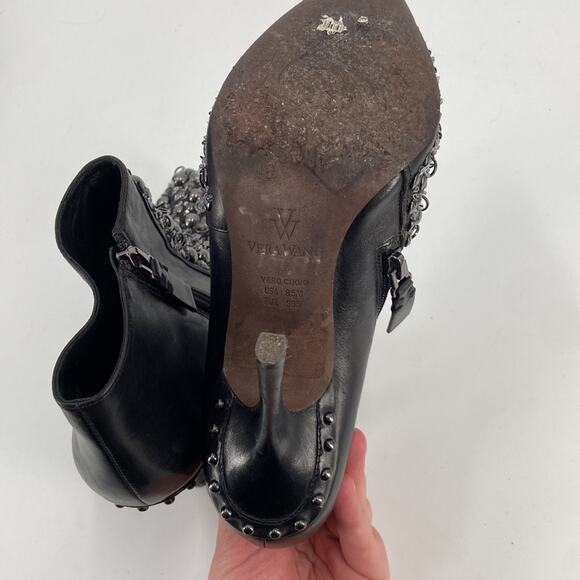 Vera Wang black beacon stiletto heel ankle boots - Picture 5 of 8